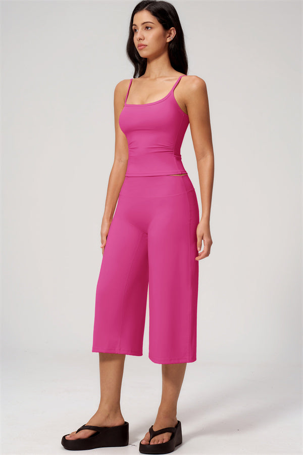 Nexus - Completo Top a Spalline e Pantaloni Corti a Gamba Larga per Donna