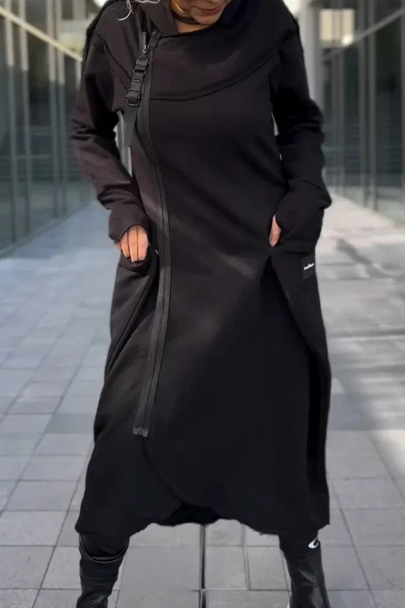 MANA™ | Felpa con Cappuccio Lunga con Zip in Tessuti Leggeri e Traspiranti da Donna