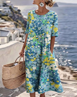 Elena | Vestito midi floreale leggero e fluido per Donna