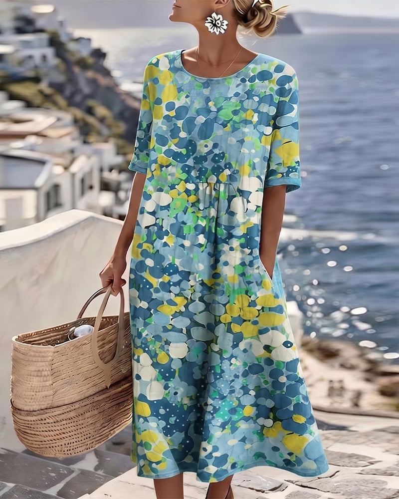 Elena | Vestito midi floreale leggero e fluido per Donna