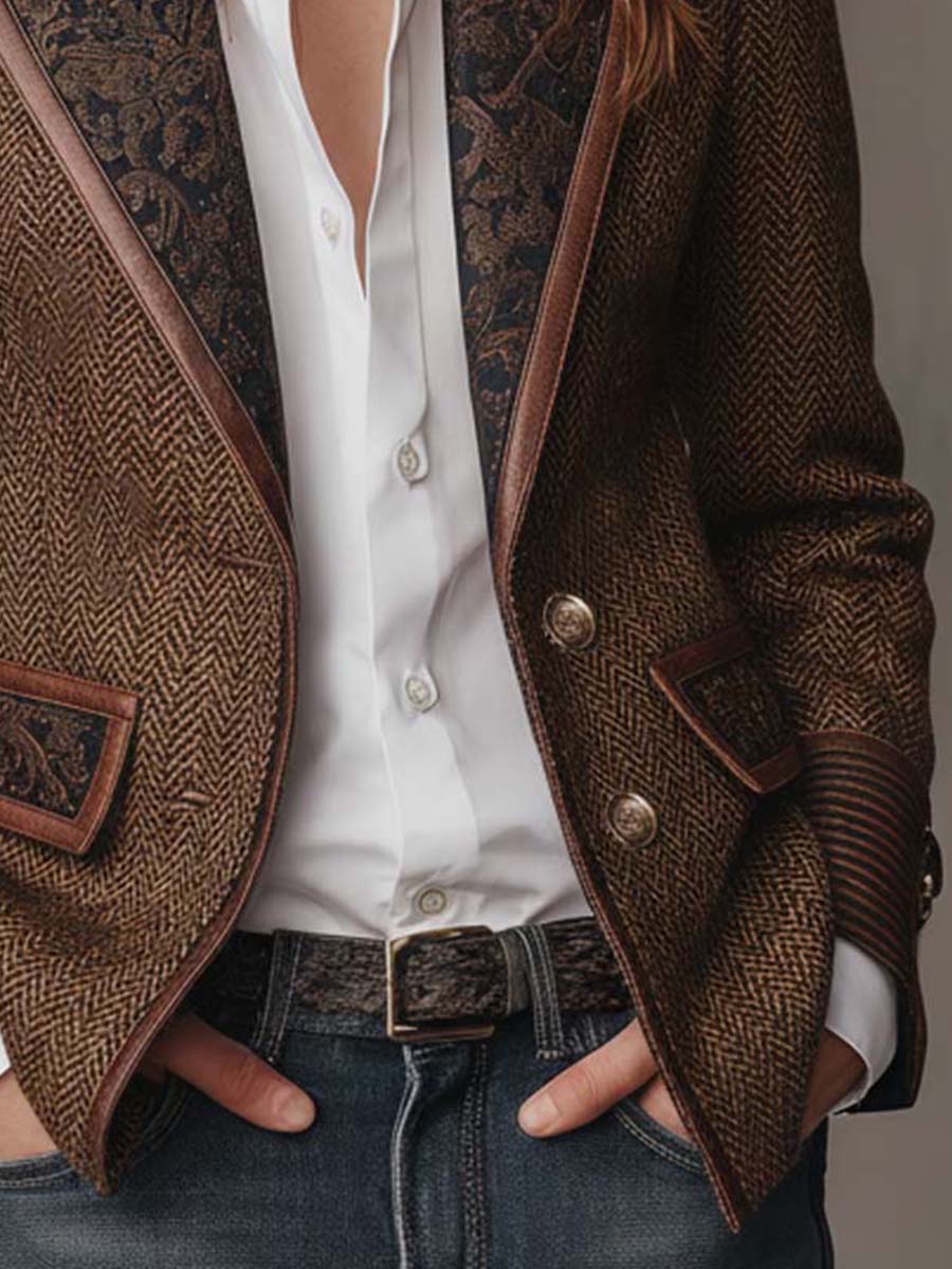 Gisèle | Blazer con Applicazioni di Chevron Stampato per Donna
