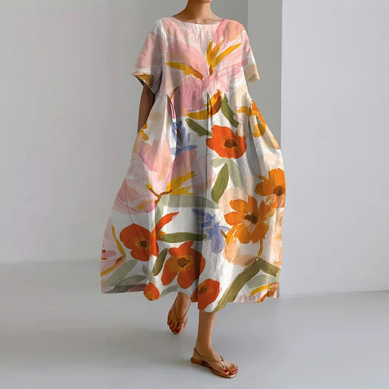 ISLA – Abito con Stampa Floreale e Scollo a V
