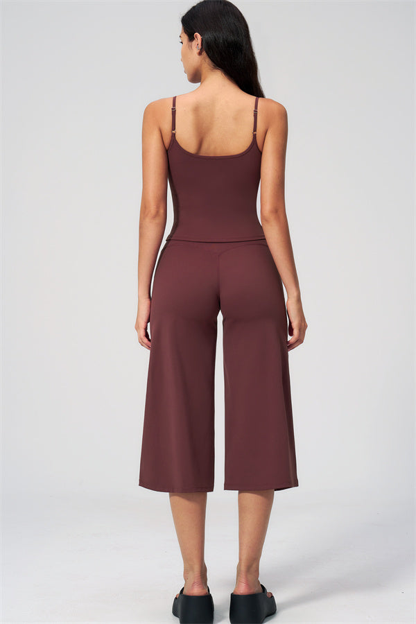 Nexus - Completo Top a Spalline e Pantaloni Corti a Gamba Larga per Donna