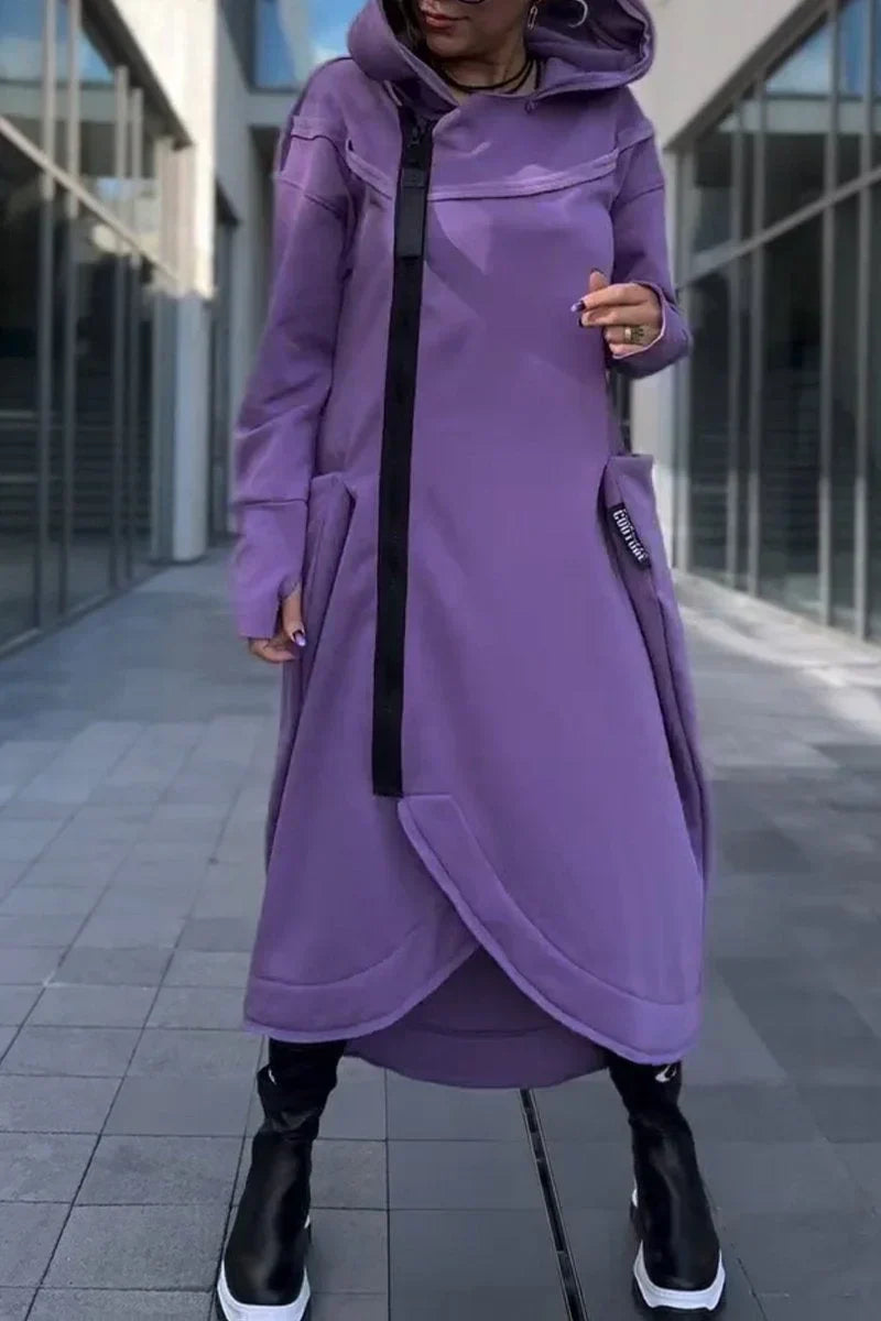 MANA™ | Felpa con Cappuccio Lunga con Zip in Tessuti Leggeri e Traspiranti da Donna