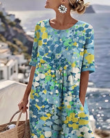 Elena | Vestito midi floreale leggero e fluido per Donna