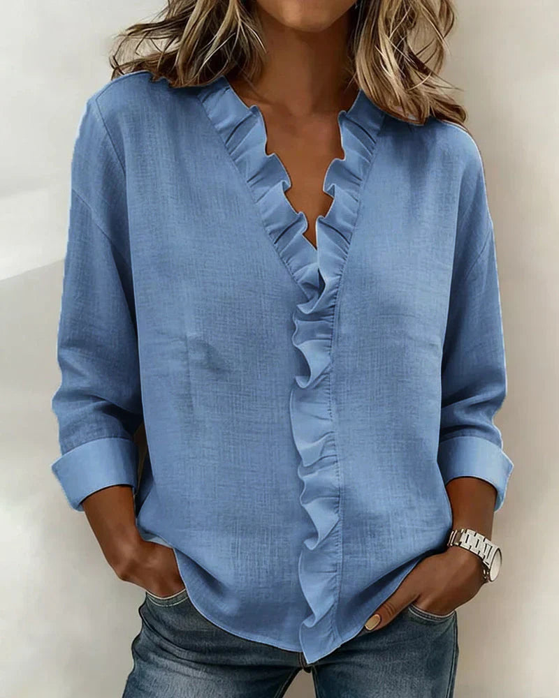 Indie · Blusa di Mulher con volantes e scollo a V