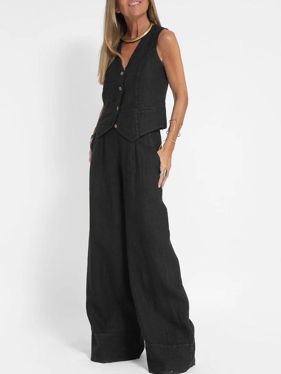 Ella | Set di pantaloni larghi con gilet (quasi esaurito)