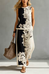Rachele - Completo elegante moderno con stampa floreale per Donna