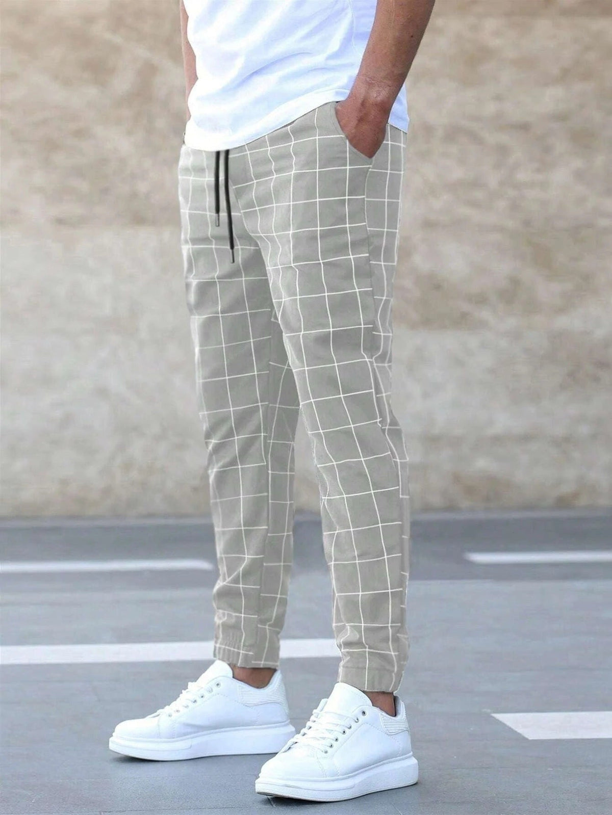 COLOMBO | PANTALONE JOGGER A QUADRI DA UOMO