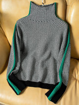 Malou™ | Maglione di collo alto con listras contrastantes marcantes