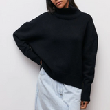 Amélie - Maglione oversize in cotone con colletto risvoltato