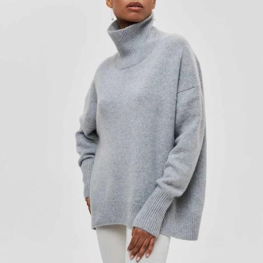 Amélie - Maglione oversize in cotone con colletto risvoltato