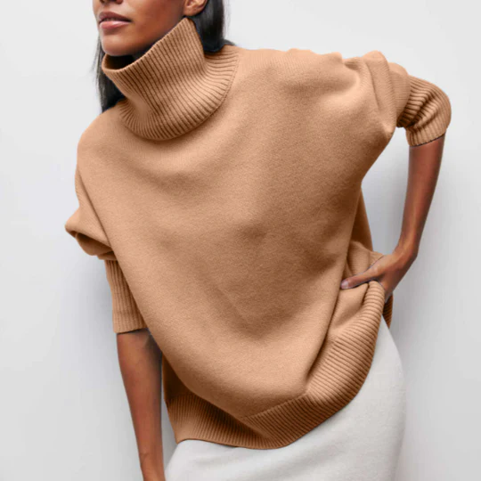 Amélie - Maglione oversize in cotone con colletto risvoltato