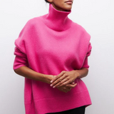 Amélie - Maglione oversize in cotone con colletto risvoltato