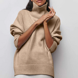 Amélie - Maglione oversize in cotone con colletto risvoltato