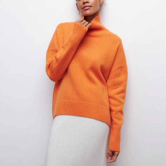 Amélie - Maglione oversize in cotone con colletto risvoltato