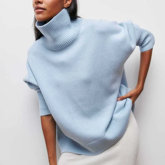 Amélie - Maglione oversize in cotone con colletto risvoltato