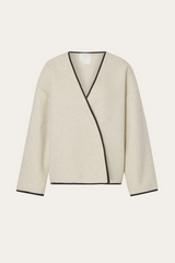 Isabella - Cappotto corto in stile minimalista francese con sciarpa