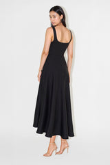 Nomi™ | Abito Midi con Scollo Quadrato