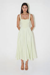 Nomi™ | Abito Midi con Scollo Quadrato