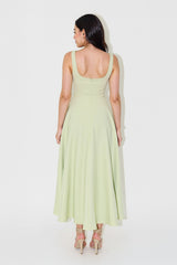 Nomi™ | Abito Midi con Scollo Quadrato