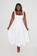 Nomi™ | Abito Midi con Scollo Quadrato