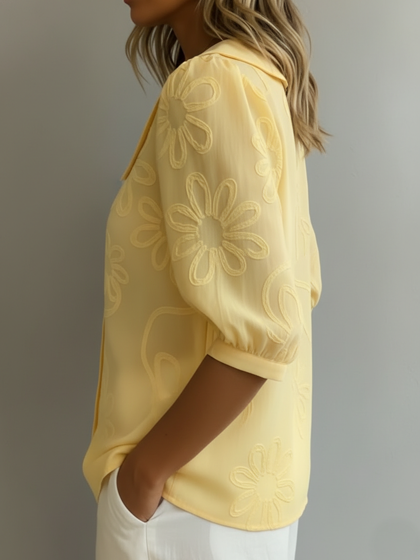 Aurélie — Blusa leve Floreale elegância natural da donna