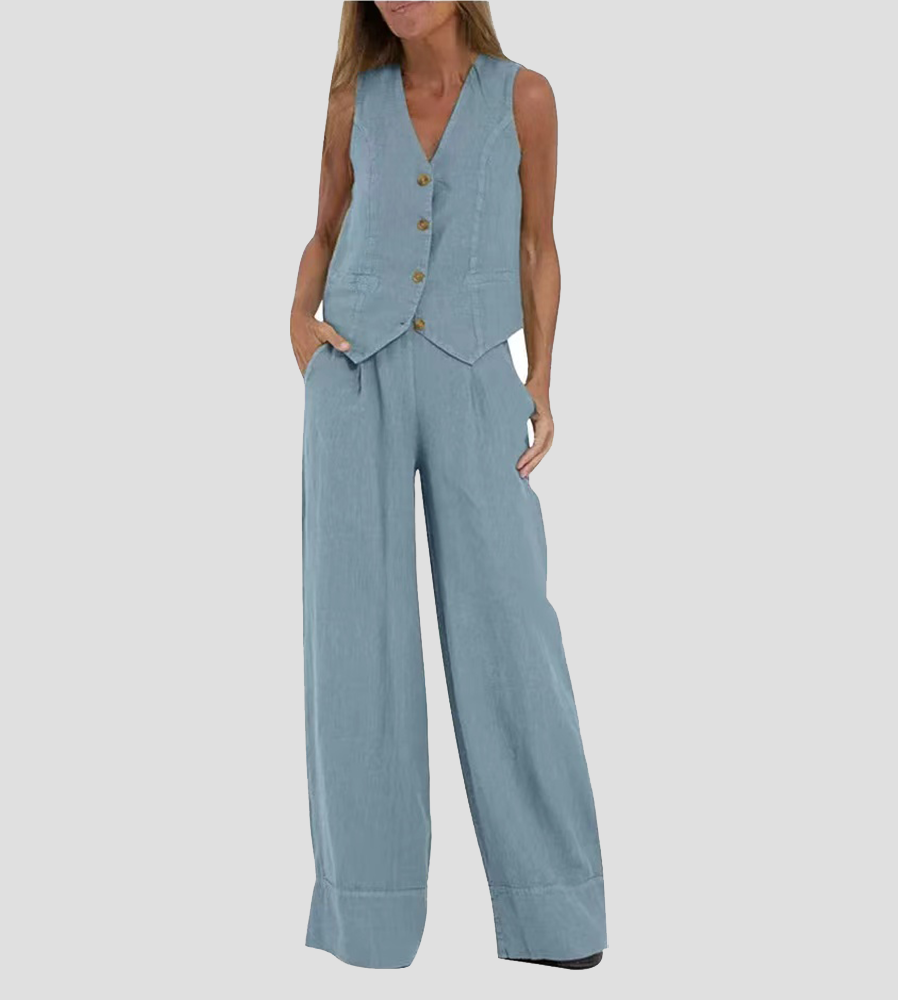 Ella | Set di pantaloni larghi con gilet (quasi esaurito)