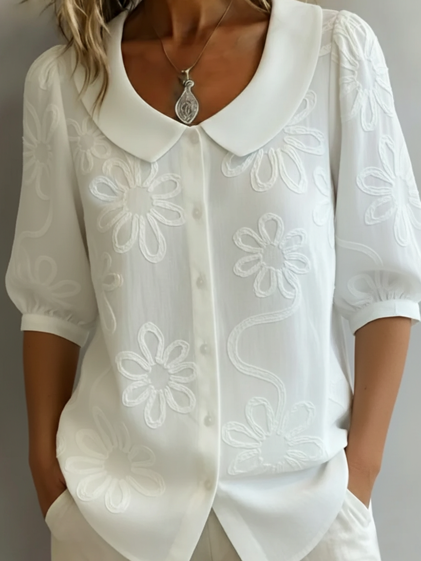 Aurélie — Blusa leve Floreale elegância natural da donna