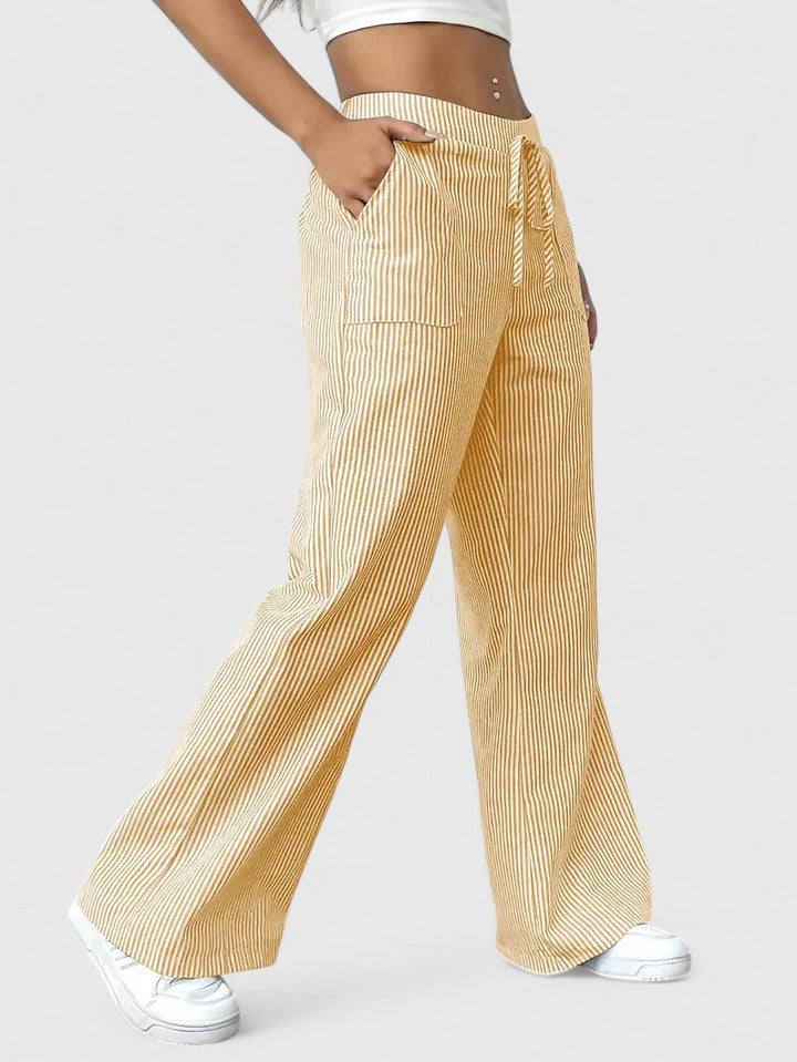 Dominique | Pantaloni Larghi Comodi con Dettagli Eleganti