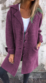 Baylea - Cappotto casual con revers e chiusura monopetto la bottoni