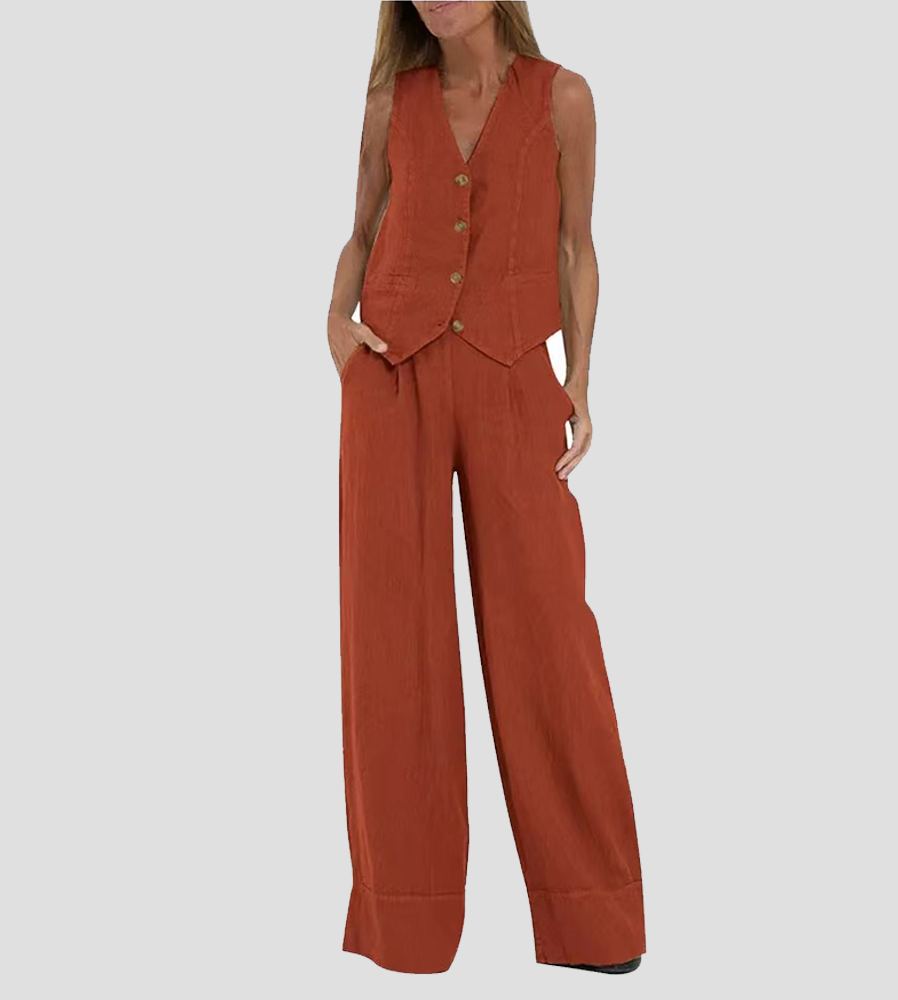Ella | Set di pantaloni larghi con gilet (quasi esaurito)