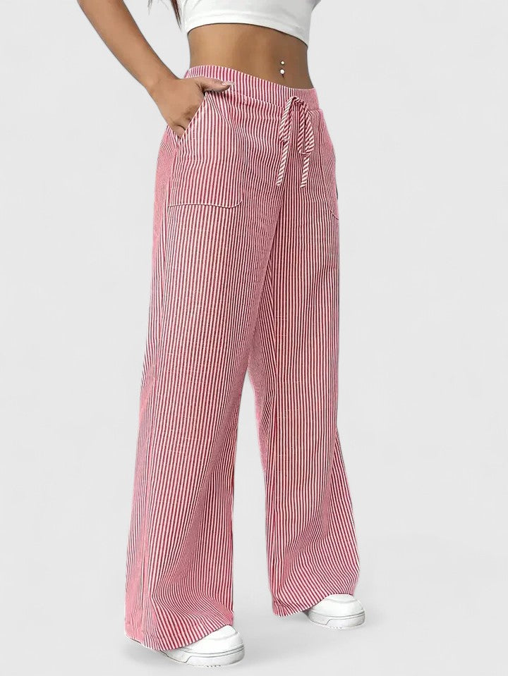 Dominique | Pantaloni Larghi Comodi con Dettagli Eleganti