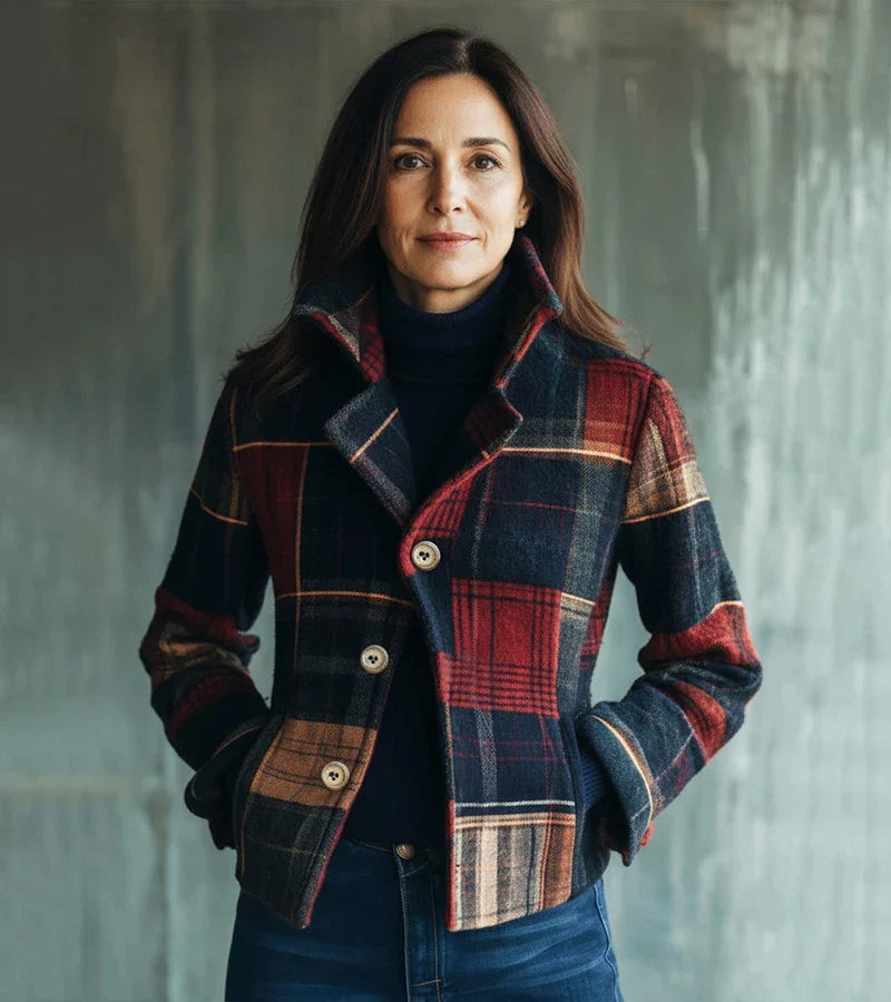 Maura | Cappotto Caldo a Quadri Vintage, uno Stile Senza Tempo da Donna