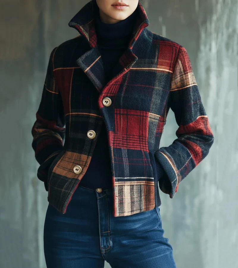 Maura | Cappotto Caldo a Quadri Vintage, uno Stile Senza Tempo da Donna