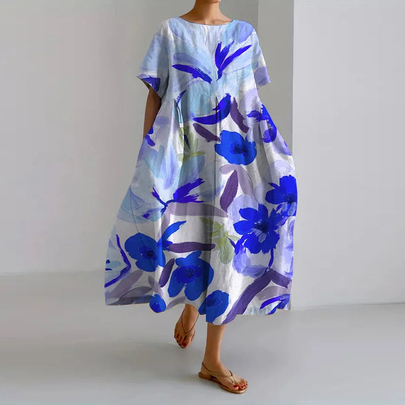 ISLA – Abito con Stampa Floreale e Scollo a V