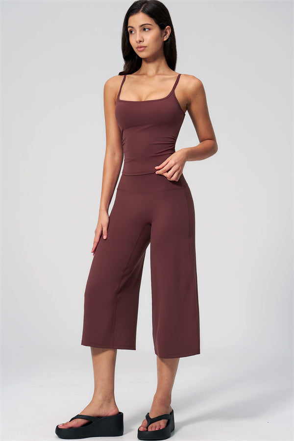 Nexus - Completo Top a Spalline e Pantaloni Corti a Gamba Larga per Donna