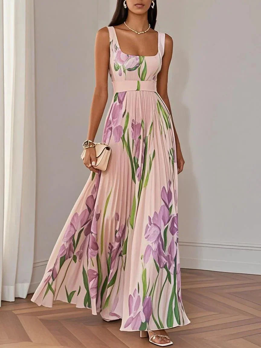 Nina - Abito lungo da donna plissettato floreale