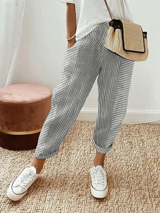 Kae | Pantaloni in cotone a righe