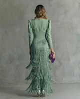 Clara · Abito elegante da donna con maniche di frange