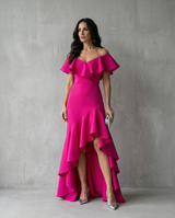 Isabel · Abito elegante da donna con volant e scollo a V