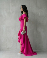 Isabel · Abito elegante da donna con volant e scollo a V