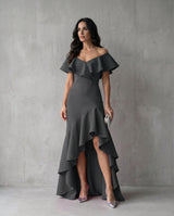 Isabel · Abito elegante da donna con volant e scollo a V