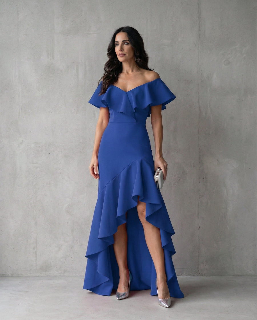 Isabel · Abito elegante da donna con volant e scollo a V