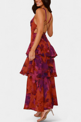 Domenica - Abito di chiffon con scollo la V e camadas fluide