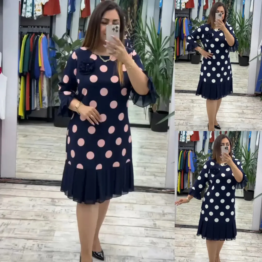 Paola | Abito plissettato a pois da donna