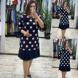 Paola | Abito plissettato a pois da donna