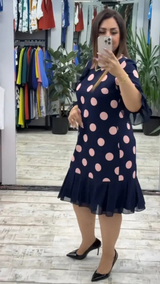Paola | Abito plissettato a pois da donna