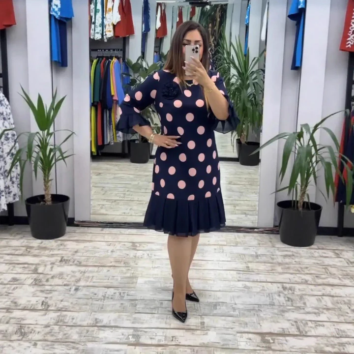 Paola | Abito plissettato a pois da donna