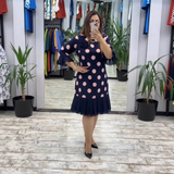 Paola | Abito plissettato a pois da donna